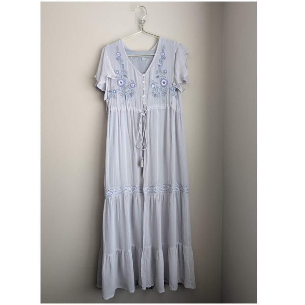 April Cornell Camelot Dress with floral embroidery